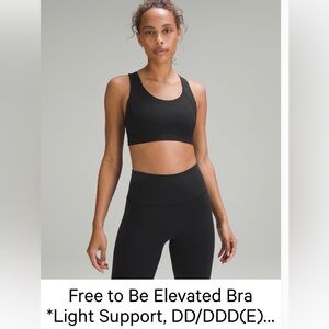 Lululemon Black Free to be Elevated Bra - Size 6